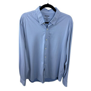 Rhone Commuter Shirt Mens Large Blue Slim Fit Stretch Italian Long Sleeve Button